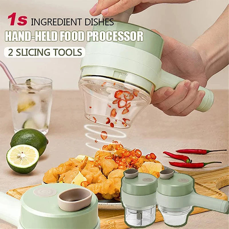 Portable Electric Vegetable Chopper Wireless Food Processor Garlic Chopper Pepper Chili Onion Ginger Mud Masher Cutter Slicer