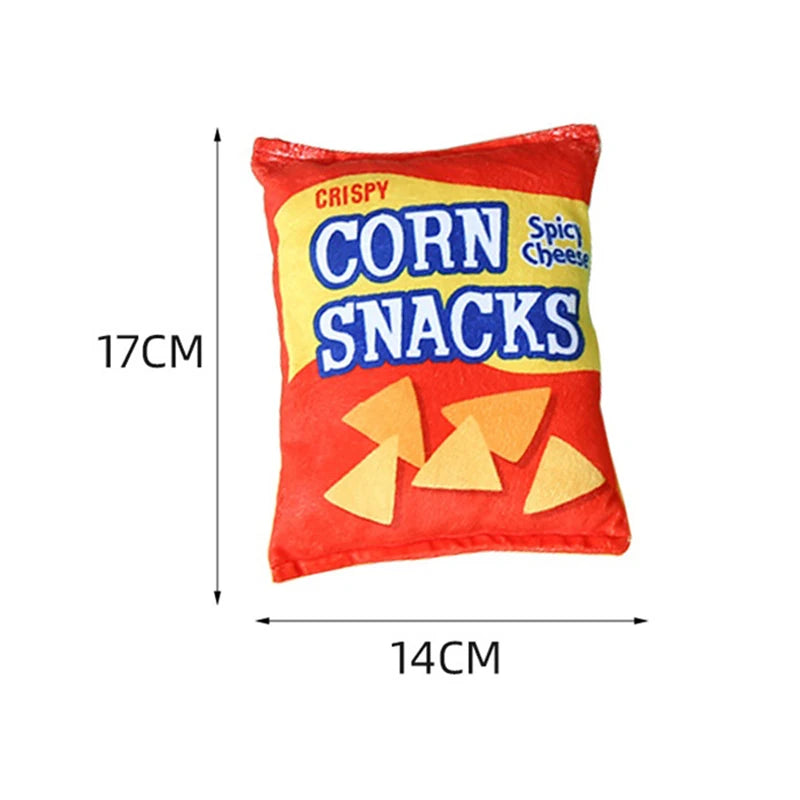 Squeaky Dog Chew Toys Potato Chips Bag Shaped Pet Chew Soft Plush Interactive Toy Dogs Cats Plaything Pet Accessories Products