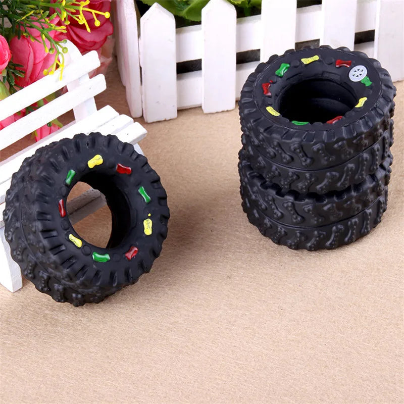 Bite Resistang Pet Chew Dog Toy Squeaker Rubber Tires Puppy Toys for Small Dogs Products for Pets Dog Stuff honden speeltjes