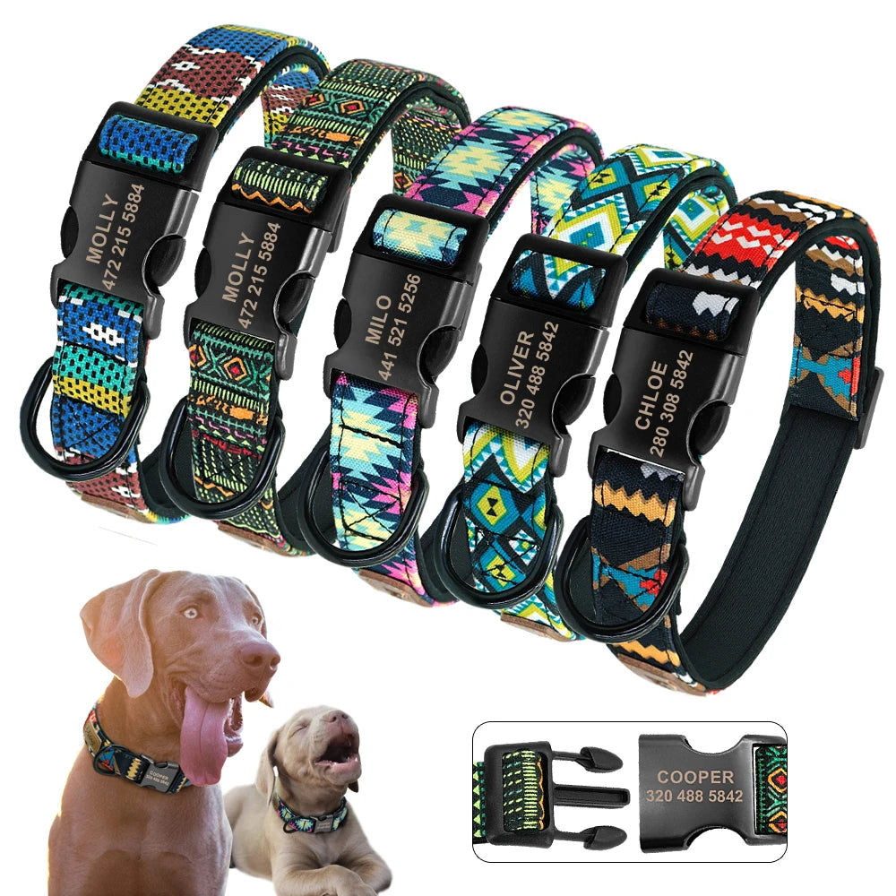 Personalized Dog Collar Custom Puppy Pet Collar Pitbull Collars Pets Acessorios Products Small Dog Collar for Medium Large Pet