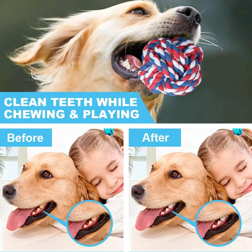 Dog Rope Toy Interactive Toy for Large Dog Rope Ball Chew Toys Teeth Cleaning Pet Toy for Small Medium Dogs Pet Products TY0116