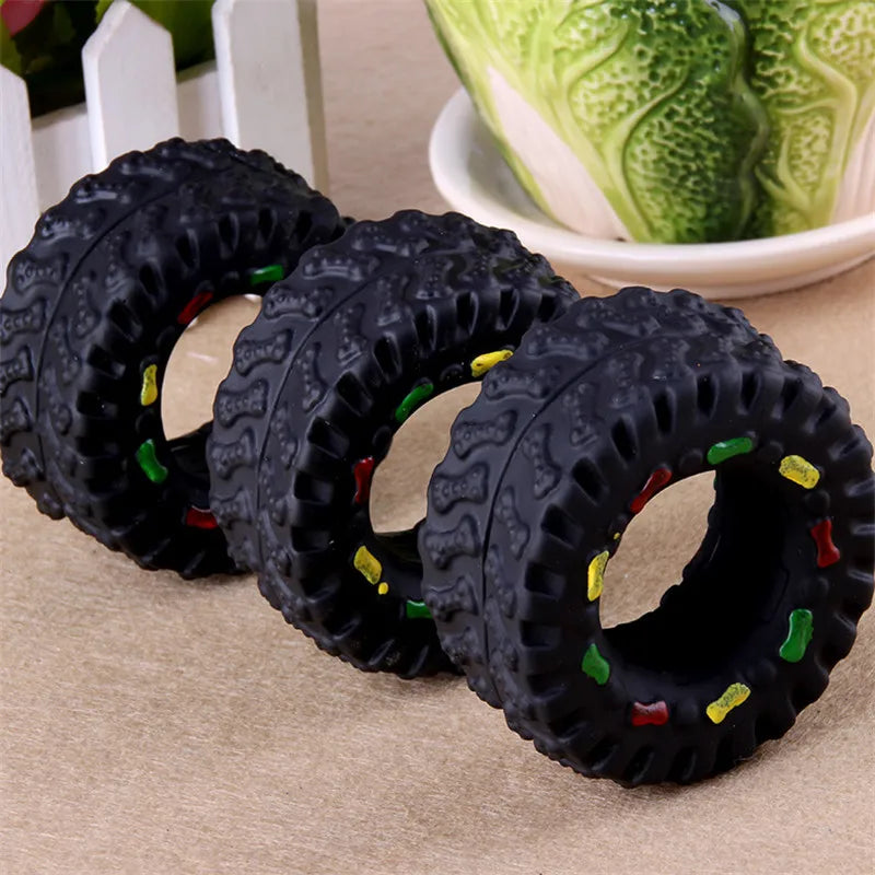 Bite Resistang Pet Chew Dog Toy Squeaker Rubber Tires Puppy Toys for Small Dogs Products for Pets Dog Stuff honden speeltjes