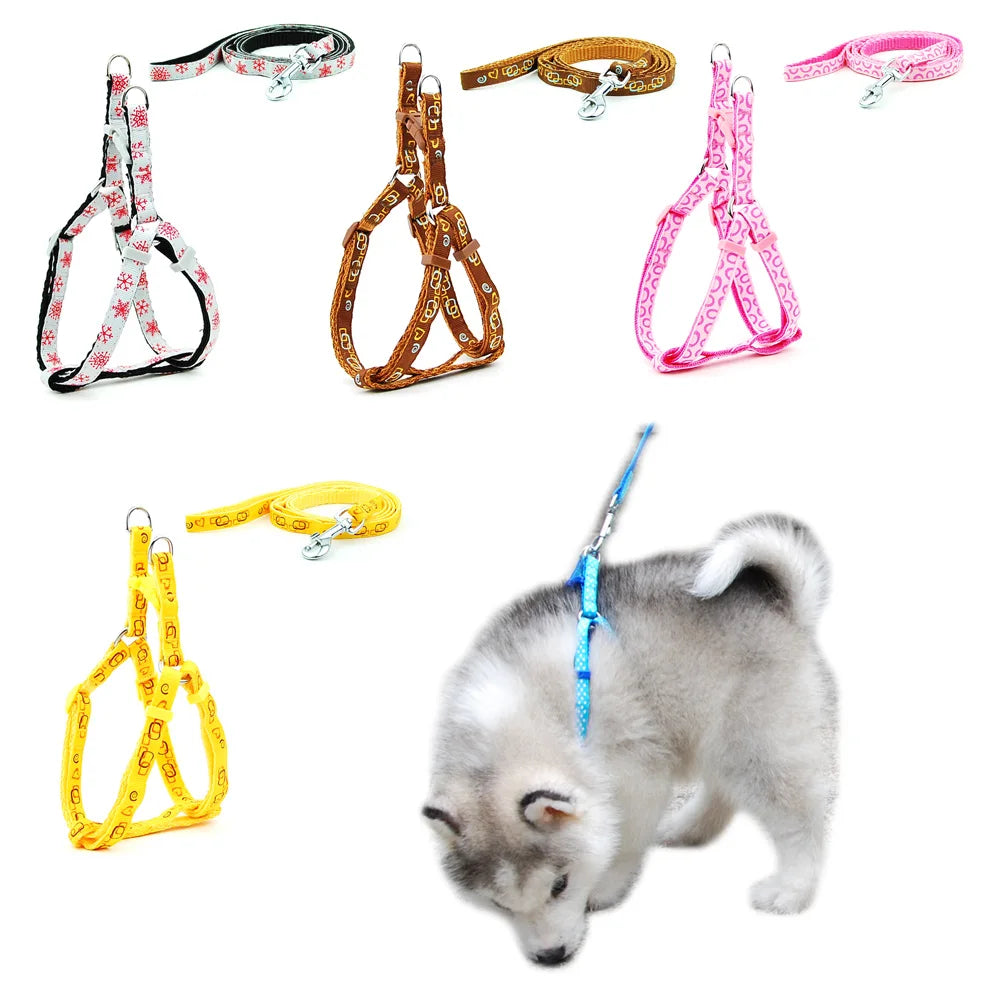 Pet Dog Harness and Leash Adjustable Collar Pet Products for Cat Small Dogs Outdoor Walking Puppy Accessories