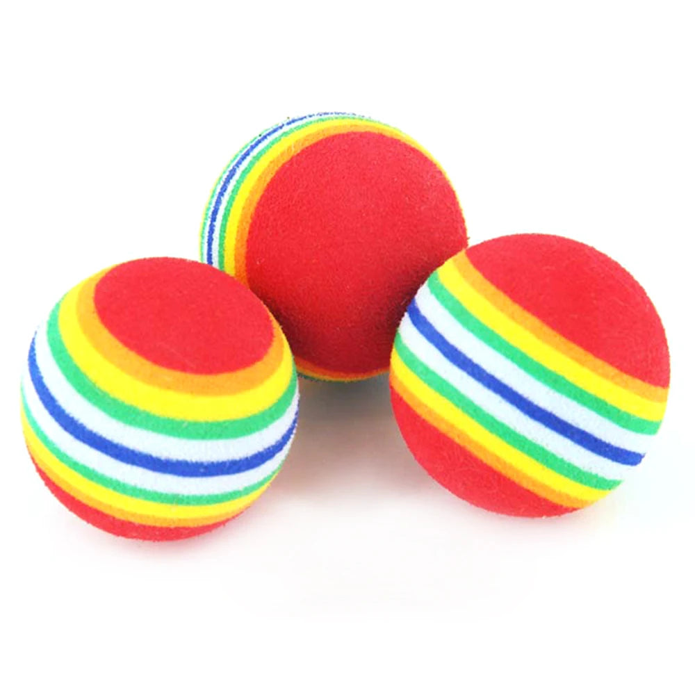 42mm Rainbow Pet Ball Pet Toy Baby Dog Cat Toys Colorful Play Balls For Pets Kitten Puppy Toys Funny EVA Balls Pets Products