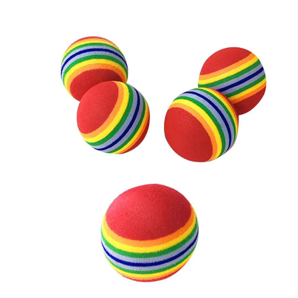 42mm Rainbow Pet Ball Pet Toy Baby Dog Cat Toys Colorful Play Balls For Pets Kitten Puppy Toys Funny EVA Balls Pets Products