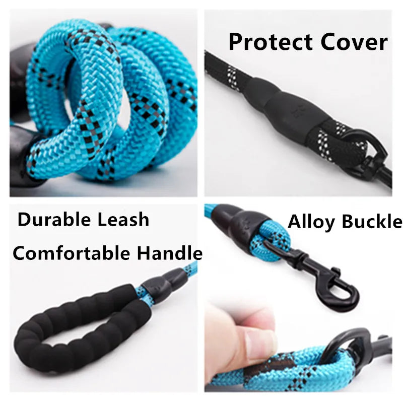 Dog Leash Reflective Leashes for Dogs Walking Explosion-proof Short Dog Leash for Large Dogs Golden Retriever Chain Pet Products