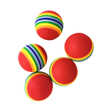 42mm Rainbow Pet Ball Pet Toy Baby Dog Cat Toys Colorful Play Balls For Pets Kitten Puppy Toys Funny EVA Balls Pets Products