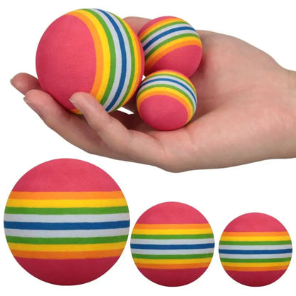 42mm Rainbow Pet Ball Pet Toy Baby Dog Cat Toys Colorful Play Balls For Pets Kitten Puppy Toys Funny EVA Balls Pets Products