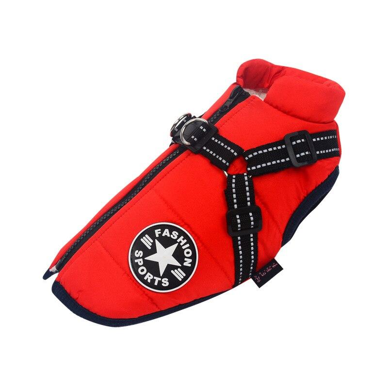 Warm Waterproof Dog Jacket With Harness